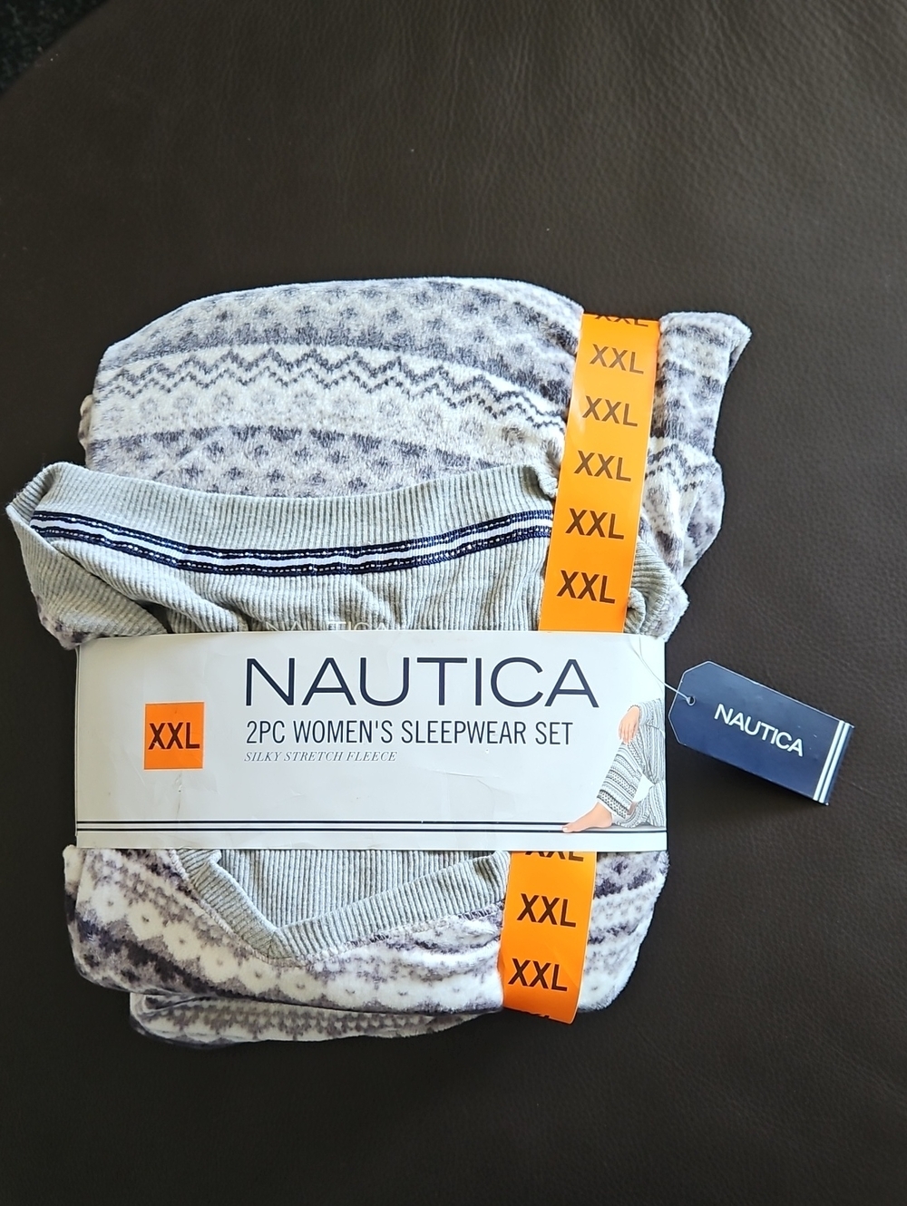 Nautica 2Pc Women's Sleepwear Set Size XXL Gray & White